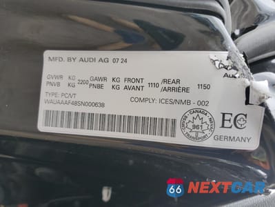 Zdjęcie 12 z 13 samochodu: 2025 AUDI A4 45 VIN:WAUAAAF48SN000638 - miniatura