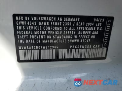 Zdjęcie 12 z 14 samochodu: 2023 VOLKSWAGEN GTI SE VIN:WVWRA7CD0PW212965 - miniatura