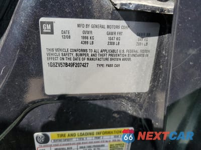 Zdjęcie 12 z 12 samochodu: 2009 SATURN AURA XR VIN:1G8ZV57B49F207427 - miniatura