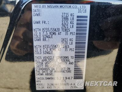 Zdjęcie 15 z 15 samochodu: 2019 INFINITI QX60 LUXE VIN:5N1DL0MM9KC521947 - miniatura