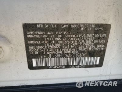 Zdjęcie 13 z 13 samochodu: 2010 SUBARU FORESTER 2.5X PREMIUM VIN:JF2SH6CC6AH735404 - miniatura