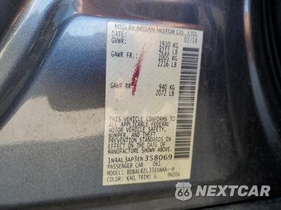 Zdjęcie 12 z 12 samochodu: 2014 NISSAN ALTIMA 2.5 VIN:1N4AL3AP3EN358069 - miniatura