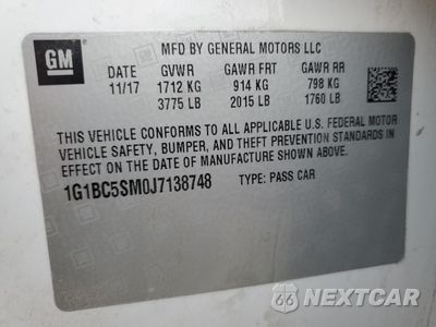 Zdjęcie 14 z 15 samochodu: 2018 CHEVROLET CRUZE LS VIN:1G1BC5SM0J7138748 - miniatura