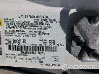 Zdjęcie 14 z 14 samochodu: 2016 FORD FUSION SE HYBRID VIN:3FA6P0LU8GR178856 - miniatura