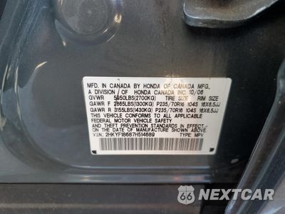 Zdjęcie 25 z 26 samochodu: 2007 HONDA PILOT EXL VIN:2HKYF18687H514689 - miniatura