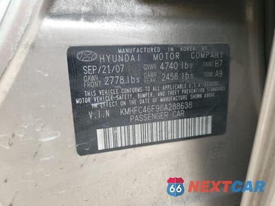 Zdjęcie 14 z 14 samochodu: 2008 HYUNDAI AZERA SE VIN:KMHFC46F98A288638 - miniatura