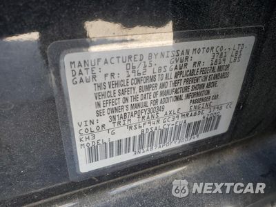Zdjęcie 13 z 13 samochodu: 2015 NISSAN SENTRA S VIN:3N1AB7AP0FY300349 - miniatura