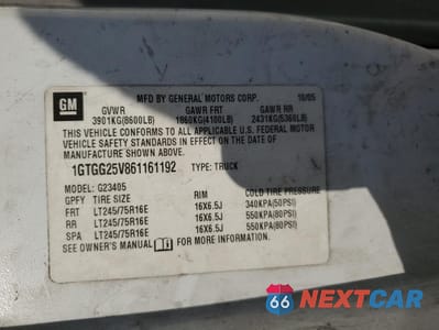 Zdjęcie 12 z 12 samochodu: 2006 GMC SAVANA G2500 VIN:1GTGG25V861161192 - miniatura