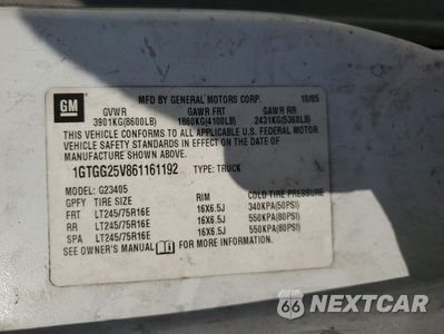Zdjęcie 12 z 12 samochodu: 2006 GMC SAVANA G2500 VIN:1GTGG25V861161192 - miniatura