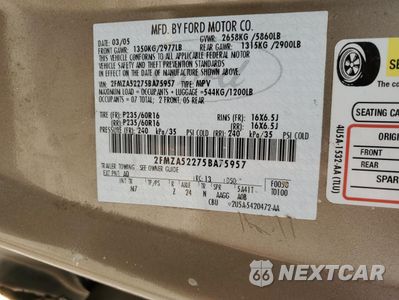 Zdjęcie 13 z 13 samochodu: 2005 FORD FREESTAR SEL VIN:2FMZA52275BA75957 - miniatura
