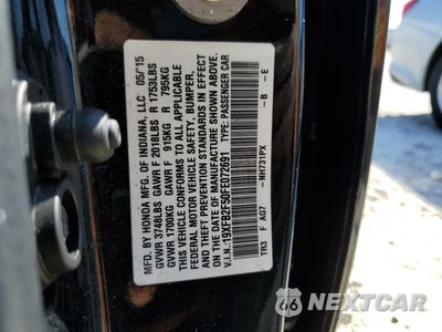 Zdjęcie 13 z 13 samochodu: 2015 HONDA CIVIC LX VIN:19XFB2F50FE072691 - miniatura