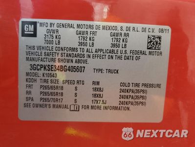 Zdjęcie 12 z 12 samochodu: 2011 CHEVROLET SILVERADO K1500 LT VIN:3GCPKSE34BG405607 - miniatura