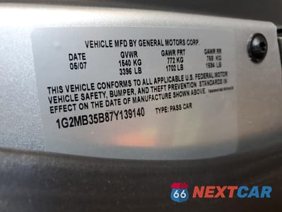 Zdjęcie 12 z 12 samochodu: 2007 PONTIAC SOLSTICE VIN:1G2MB35B87Y139140 - miniatura