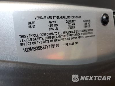 Zdjęcie 12 z 12 samochodu: 2007 PONTIAC SOLSTICE VIN:1G2MB35B87Y139140 - miniatura