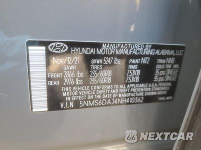 Zdjęcie 15 z 16 samochodu: 2022 HYUNDAI SANTA FE SEL VIN:5NMS6DAJ4NH410362 - miniatura