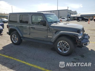 Czwarte zdjęcie samochodu z boku: 2021 JEEP WRANGLER UNLIMITED SAHARA VIN:1C4HJXEG9MW772112 - miniatura