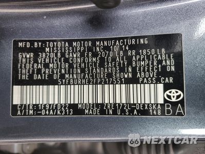 Zdjęcie 12 z 12 samochodu: 2015 TOYOTA COROLLA L VIN:5YFBURHE2FP217551 - miniatura