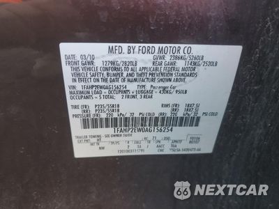 Zdjęcie 14 z 14 samochodu: 2010 FORD TAURUS SEL VIN:1FAHP2EW0AG156254 - miniatura