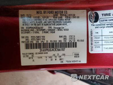 Zdjęcie 12 z 12 samochodu: 2012 FORD FUSION SEL VIN:3FAHP0JG4CR266187 - miniatura