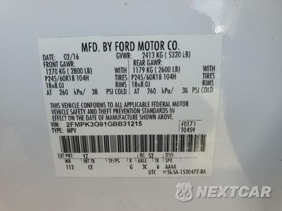 Zdjęcie 13 z 13 samochodu: 2016 FORD EDGE SE VIN:2FMPK3G91GBB31215 - miniatura