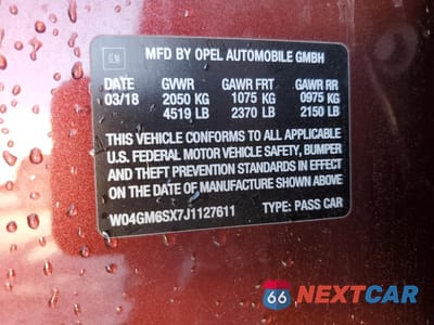 Zdjęcie 13 z 13 samochodu: 2018 BUICK REGAL PREFERRED II VIN:W04GM6SX7J1127611 - miniatura