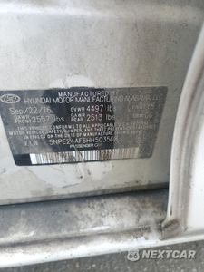Zdjęcie 14 z 14 samochodu: 2017 HYUNDAI SONATA SE VIN:5NPE24AF6HH503508 - miniatura
