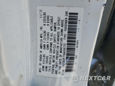 Zdjęcie 14 z 14 samochodu: 2016 HONDA ACCORD EX VIN:1HGCR2F77GA068725 - miniatura