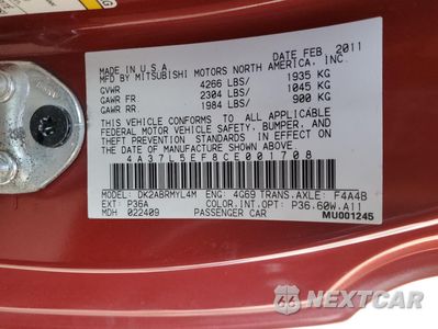 Zdjęcie 12 z 12 samochodu: 2012 MITSUBISHI ECLIPSE SPYDER GS VIN:4A37L5EF8CE001708 - miniatura