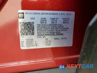Zdjęcie 12 z 12 samochodu: 2025 CHEVROLET EQUINOX LT VIN:3GNAXHEG3SL238362 - miniatura