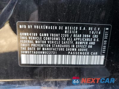 Zdjęcie 12 z 12 samochodu: 2017 VOLKSWAGEN GTI S VIN:3VW5T7AU8HM022731 - miniatura