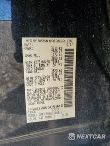 Zdjęcie 14 z 14 samochodu: 2018 NISSAN TITAN SV VIN:1N6AA1E50JN505940 - miniatura