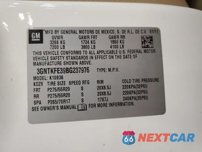 Zdjęcie 14 z 14 samochodu: 2011 CHEVROLET AVALANCHE LT VIN:3GNTKFE39BG237976 - miniatura