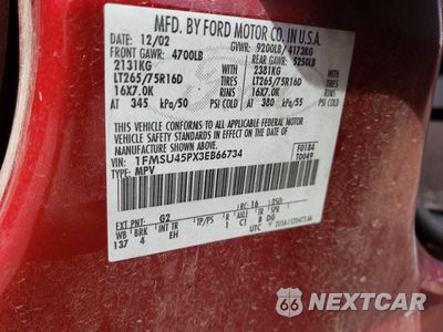 Zdjęcie 13 z 13 samochodu: 2003 FORD EXCURSION EDDIE BAUER VIN:1FMSU45PX3EB66734 - miniatura