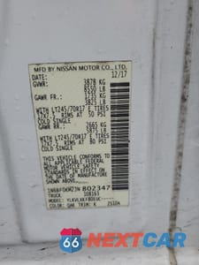 Zdjęcie 14 z 16 samochodu: 2018 NISSAN NV 1500 S VIN:1N6BF0KM3JN811283 - miniatura
