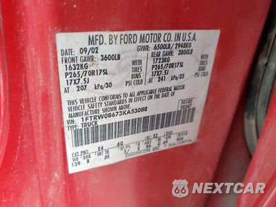 Zdjęcie 12 z 12 samochodu: 2003 FORD F150 SUPERCREW VIN:1FTRW08673KA53088 - miniatura