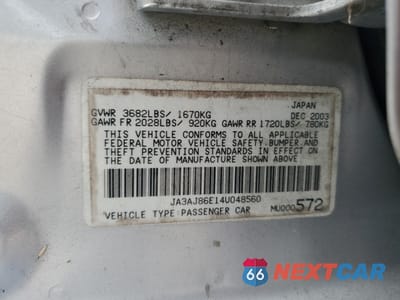 Zdjęcie 12 z 12 samochodu: 2004 MITSUBISHI LANCER OZ RALLY VIN:JA3AJ86E14U048560 - miniatura