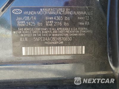 Zdjęcie 14 z 14 samochodu: 2014 HYUNDAI SONATA GLS VIN:5NPEB4AC8EH876650 - miniatura