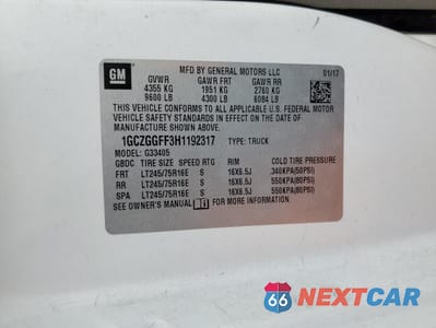Zdjęcie 12 z 12 samochodu: 2017 CHEVROLET EXPRESS G3500 VIN:1GCZGGFF3H1192317 - miniatura