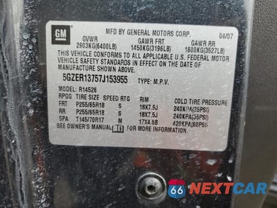 Zdjęcie 15 z 15 samochodu: 2007 SATURN OUTLOOK XE VIN:5GZER13757J153955 - miniatura