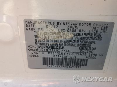 Zdjęcie 12 z 12 samochodu: 2017 NISSAN VERSA S VIN:3N1CN7AP9HL874335 - miniatura