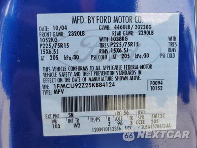 Zdjęcie 13 z 13 samochodu: 2005 FORD ESCAPE XLS VIN:1FMCU92Z25KB84124 - miniatura