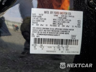Zdjęcie 16 z 17 samochodu: 2022 FORD EXPLORER XLT VIN:1FMSK8DH5NGC42617 - miniatura