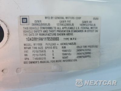 Zdjęcie 14 z 14 samochodu: 2000 GMC SAFARI XT VIN:1GKDM19W1YB539993 - miniatura