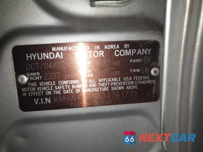 Zdjęcie 12 z 12 samochodu: 2003 HYUNDAI SONATA GL VIN:KMHWF25S63A761771 - miniatura