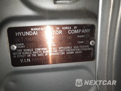 Zdjęcie 12 z 12 samochodu: 2003 HYUNDAI SONATA GL VIN:KMHWF25S63A761771 - miniatura