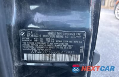 Zdjęcie 10 z 11 samochodu: 1999 BMW 323 IC VIN:WBABJ7333XEA18932 - miniatura