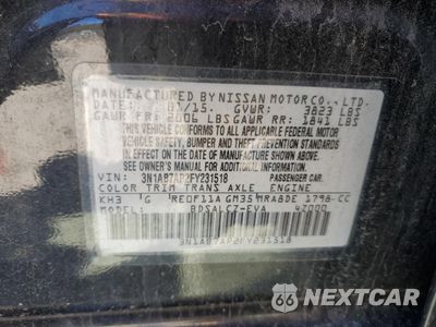 Zdjęcie 13 z 13 samochodu: 2015 NISSAN SENTRA S VIN:3N1AB7AP2FY231518 - miniatura