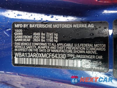 Zdjęcie 12 z 12 samochodu: 2021 BMW M440XI VIN:WBA13AR0XMCF64330 - miniatura