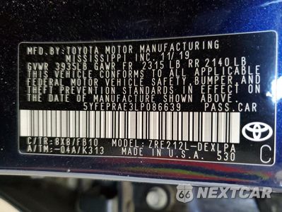 Zdjęcie 14 z 14 samochodu: 2020 TOYOTA COROLLA LE VIN:5YFEPRAE3LP086639 - miniatura
