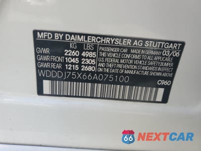 Zdjęcie 12 z 12 samochodu: 2006 MERCEDES-BENZ CLS 500C VIN:WDDDJ75X66A075100 - miniatura